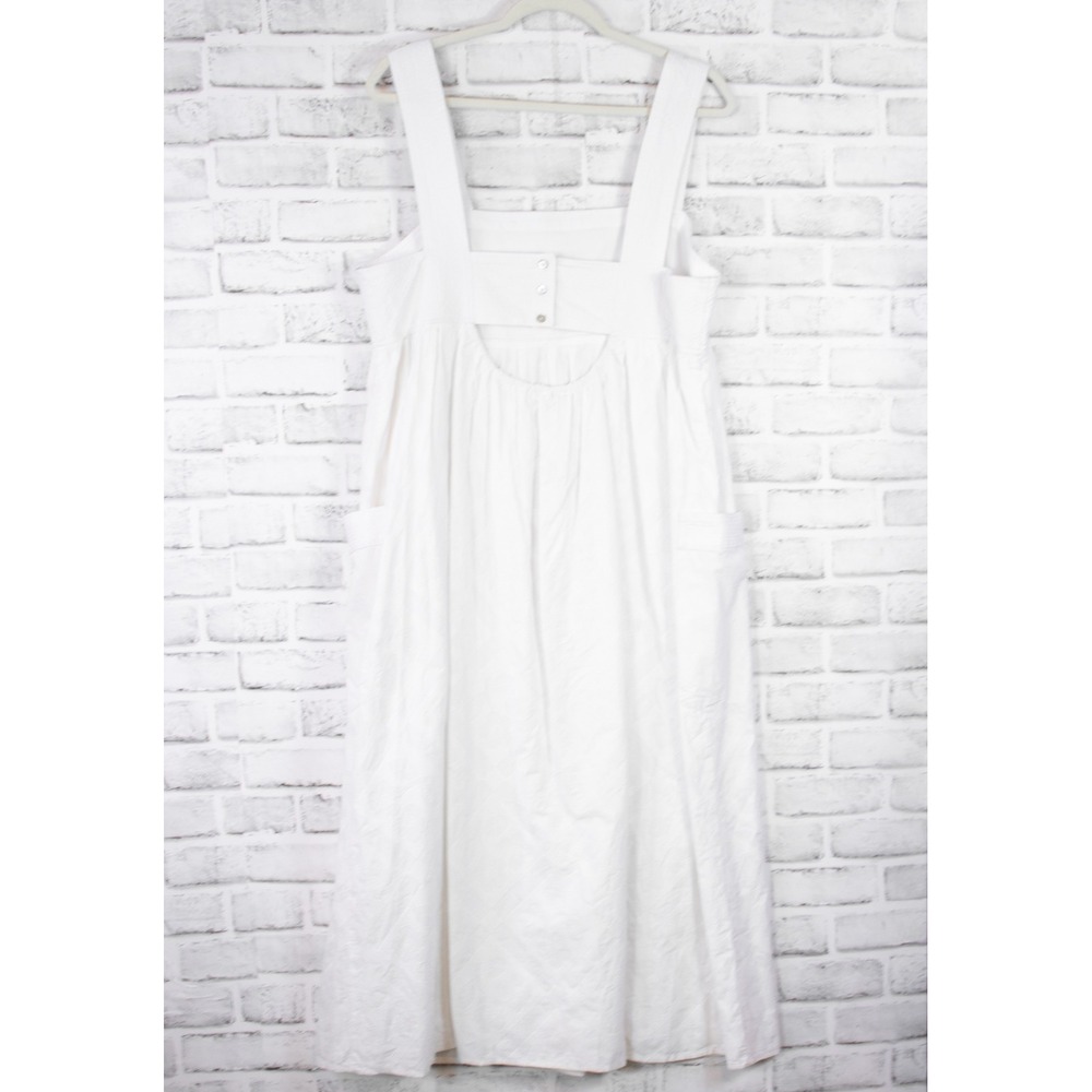 Madewell Midi Dress White Cotton Embroidery Summer Eyelet Cut Out Resort Size 14 - Picture 6 of 9